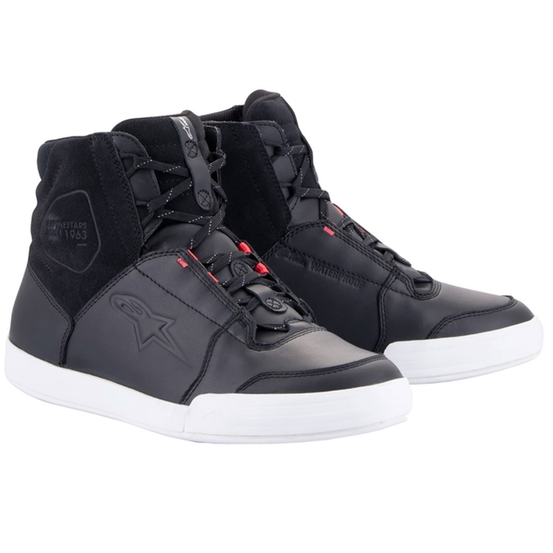Botas de moto Alpinestars para mujer Stella Chrome Drystar en negro, blanco y rosa