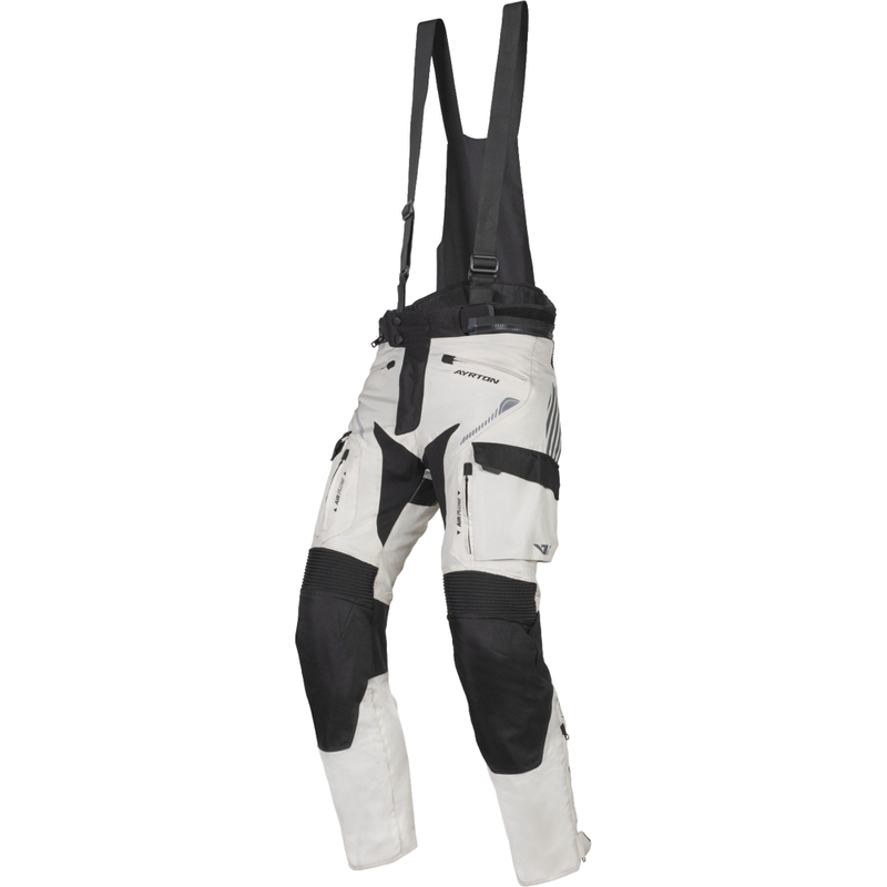 Pantalones de moto Ayrton Rally II blancos-negros-grises