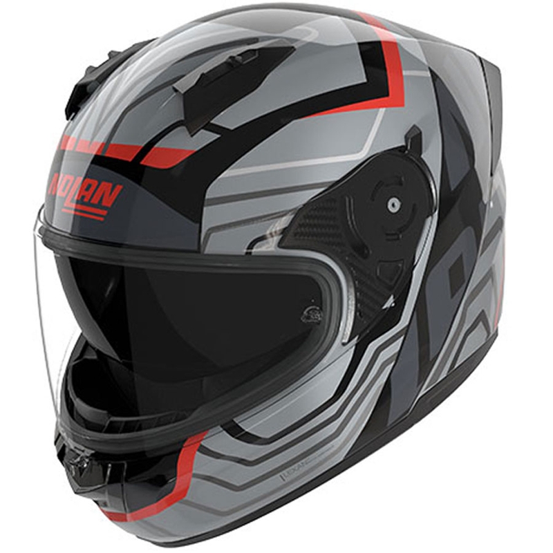 Casco integral de moto Nolan N60-6 Eclettico 351 gris-negro-rojo