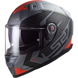 Casco integral de motocicleta LS2 FF811 Vector II Splitter gris titanio rojo