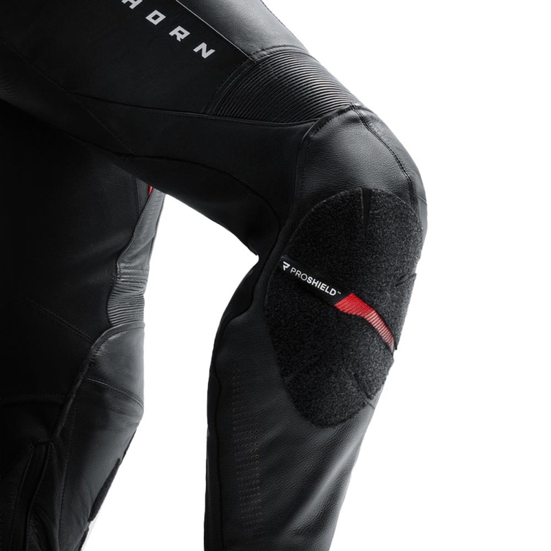 Pantalones de moto de cuero para mujer Rebelhorn Diva negro-rojo