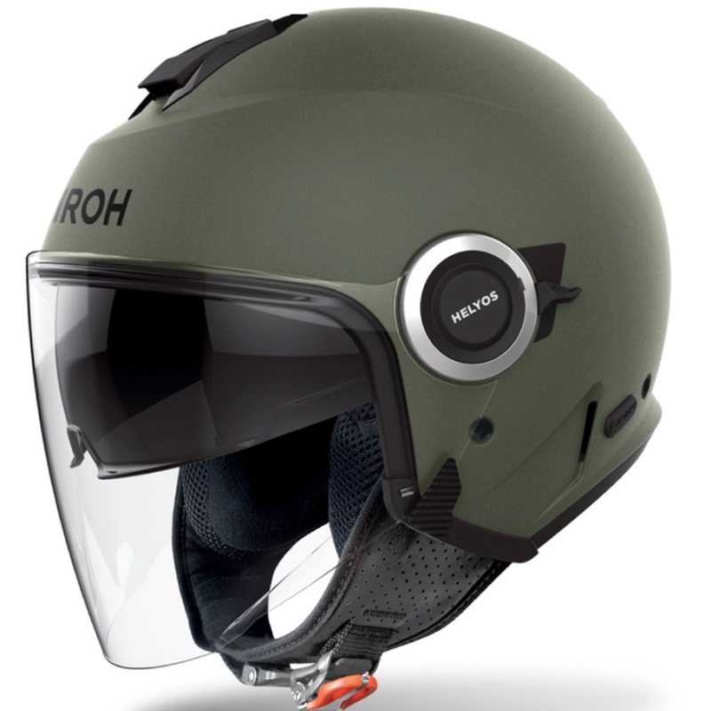 Casco de moto abierto Airoh HELYOS Color verde mate