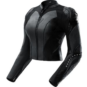 Chaqueta de moto de cuero para mujer Rebelhorn Diva RS negra