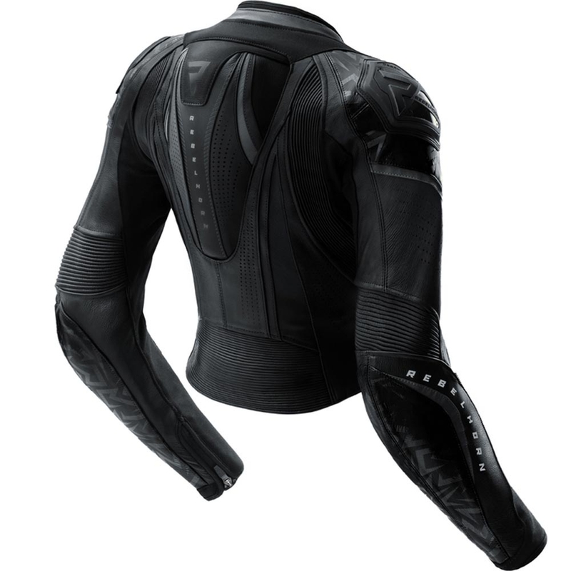 Chaqueta de moto de cuero para mujer Rebelhorn Diva RS negra