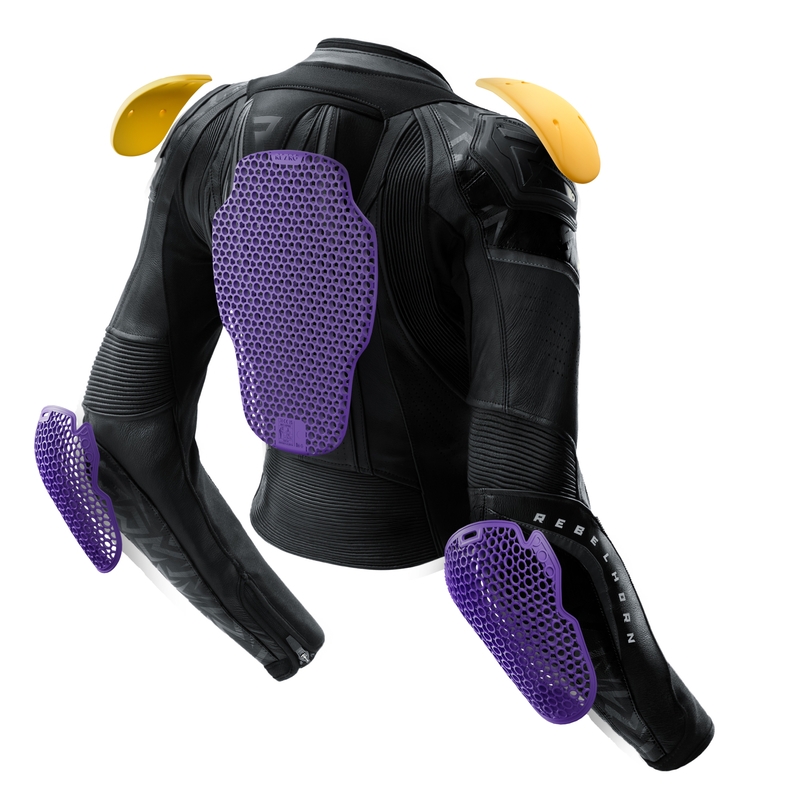 Chaqueta de moto de cuero para mujer Rebelhorn Diva RS negra