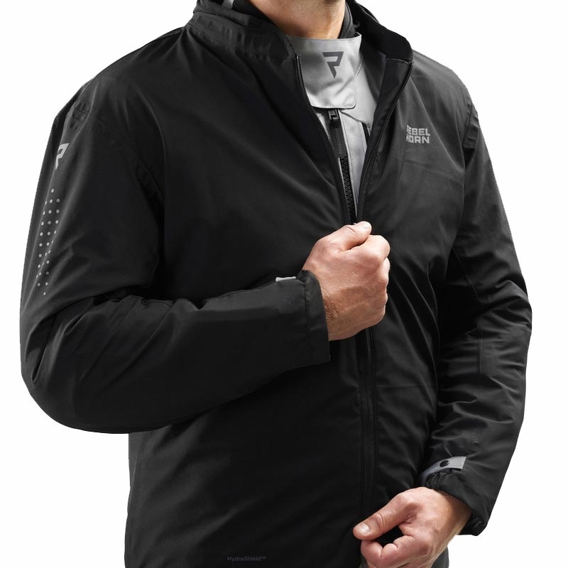 Chaqueta de moto Rebelhorn Hiker IV gris claro-azul-rojo