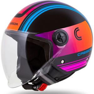 Casco de moto abierto Cassida Handy Metropolis Negro-Turquesa Gradiente
