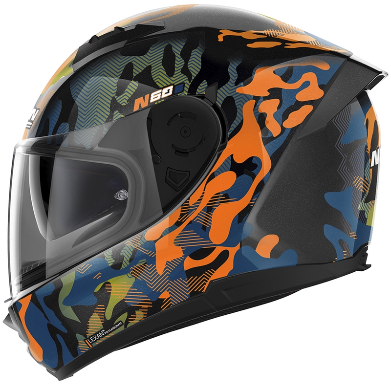 Casco integral de moto Nolan N60-6 Foxtrot 34 negro-naranja-azul
