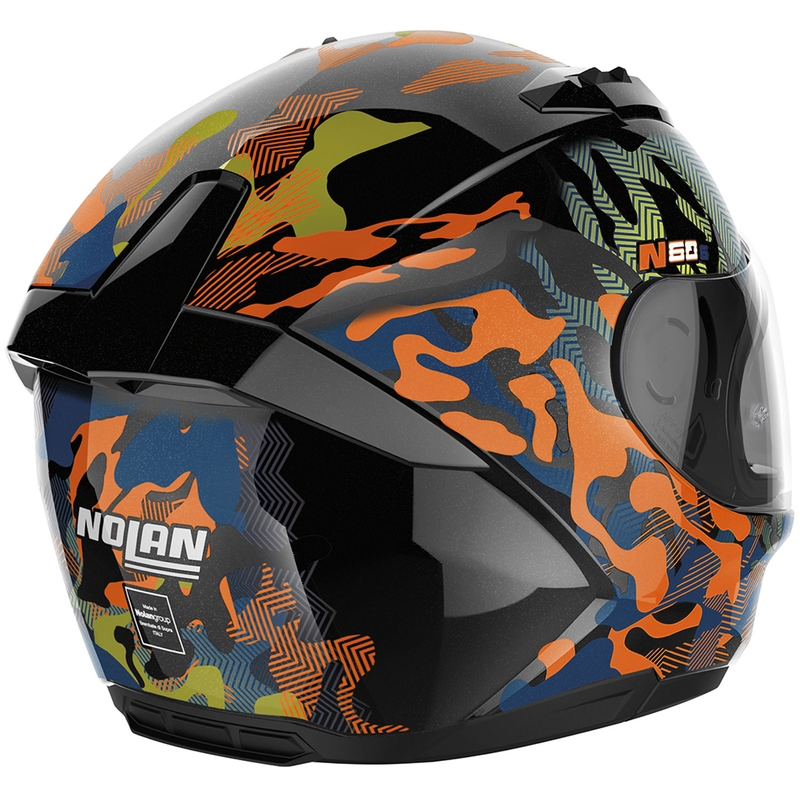Casco integral de moto Nolan N60-6 Foxtrot 34 negro-naranja-azul