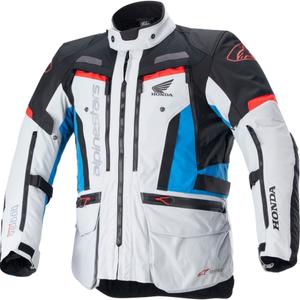 Chaqueta de moto Alpinestars Bogota PRO Drystar Honda gris claro-rojo fluorescente-azul-negro