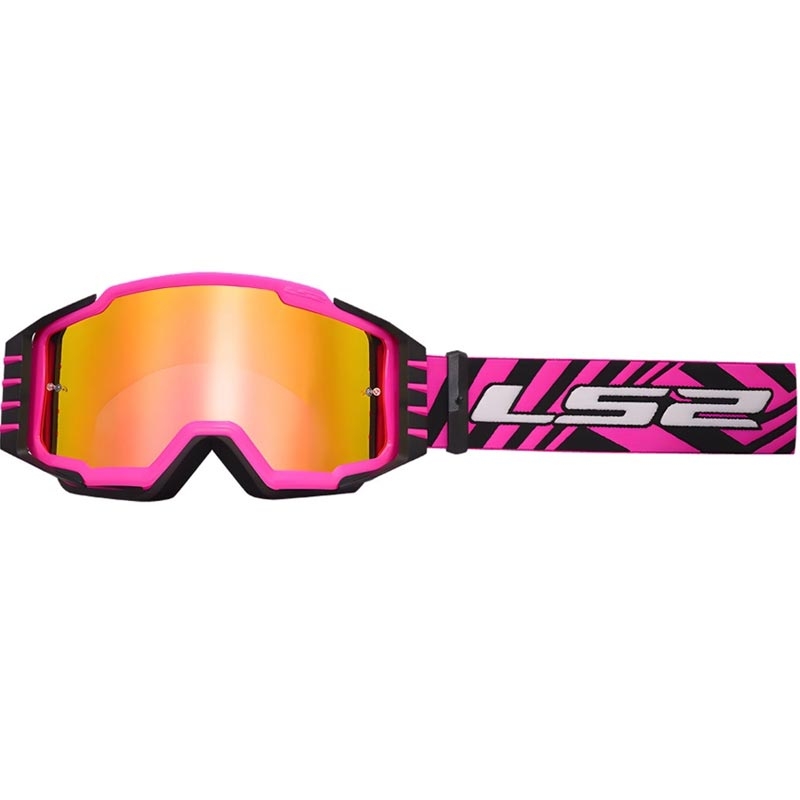 Gafas de motocross rosas LS2 Charger PRO con lentes de iridio