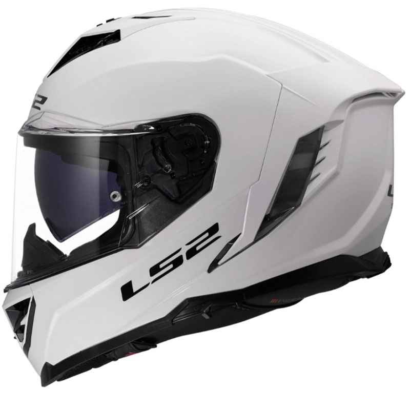 Casco integral de motocicleta LS2 FF818 Storm III blanco brillante sólido
