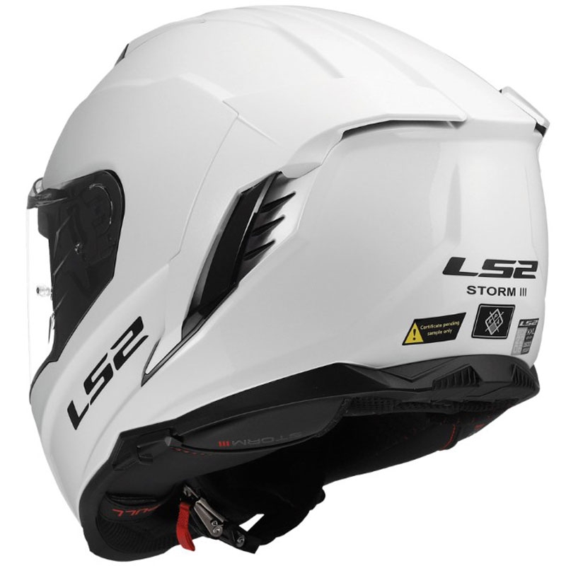 Casco integral de motocicleta LS2 FF818 Storm III blanco brillante sólido