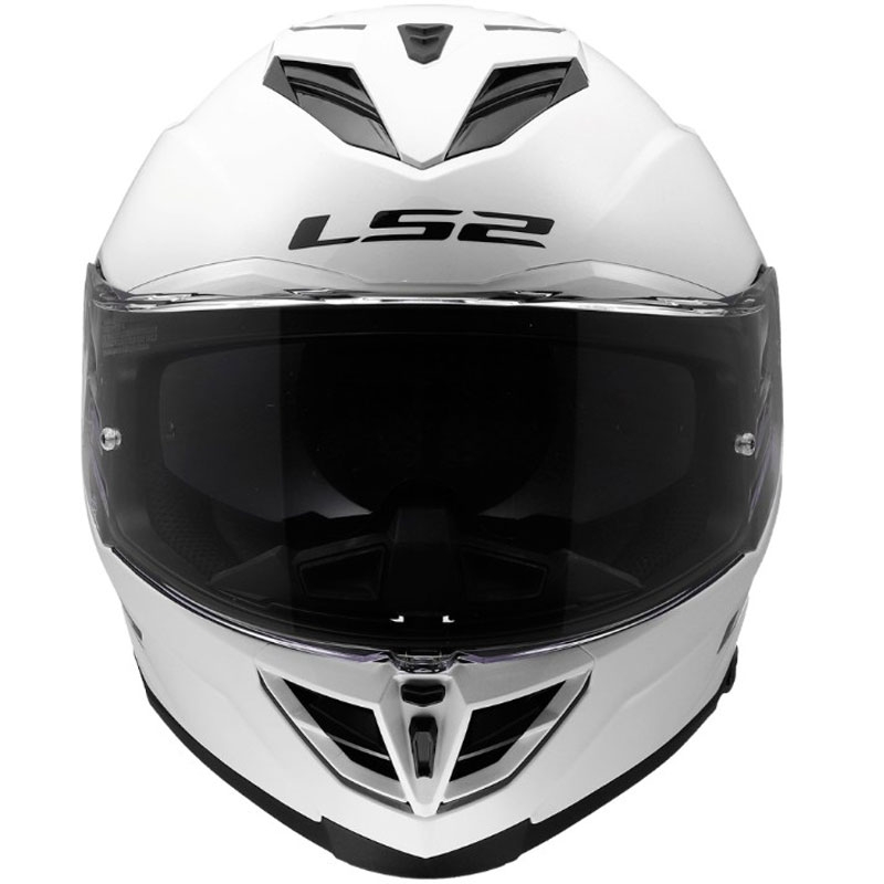 Casco integral de motocicleta LS2 FF818 Storm III blanco brillante sólido