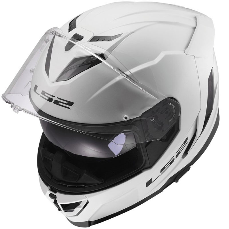 Casco integral de motocicleta LS2 FF818 Storm III blanco brillante sólido