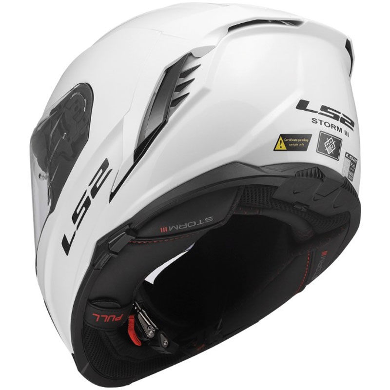 Casco integral de motocicleta LS2 FF818 Storm III blanco brillante sólido