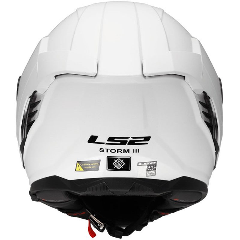 Casco integral de motocicleta LS2 FF818 Storm III blanco brillante sólido