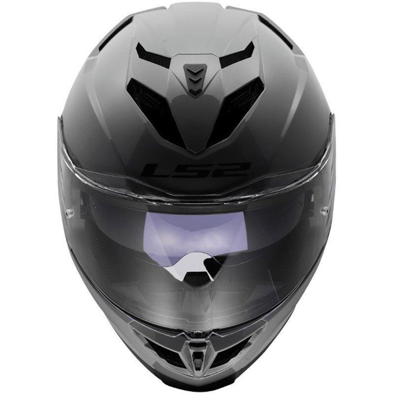 Casco integral de motocicleta LS2 FF818 Storm III Gris sólido brillante