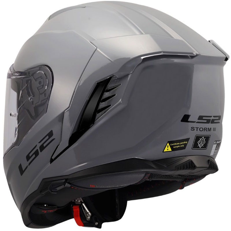 Casco integral de motocicleta LS2 FF818 Storm III Gris sólido brillante