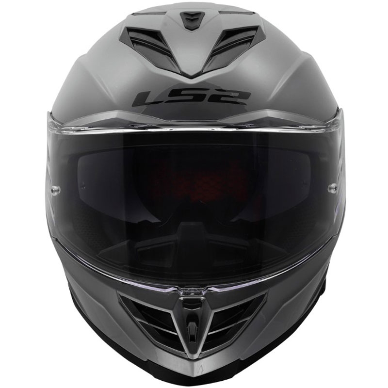Casco integral de motocicleta LS2 FF818 Storm III Gris sólido brillante