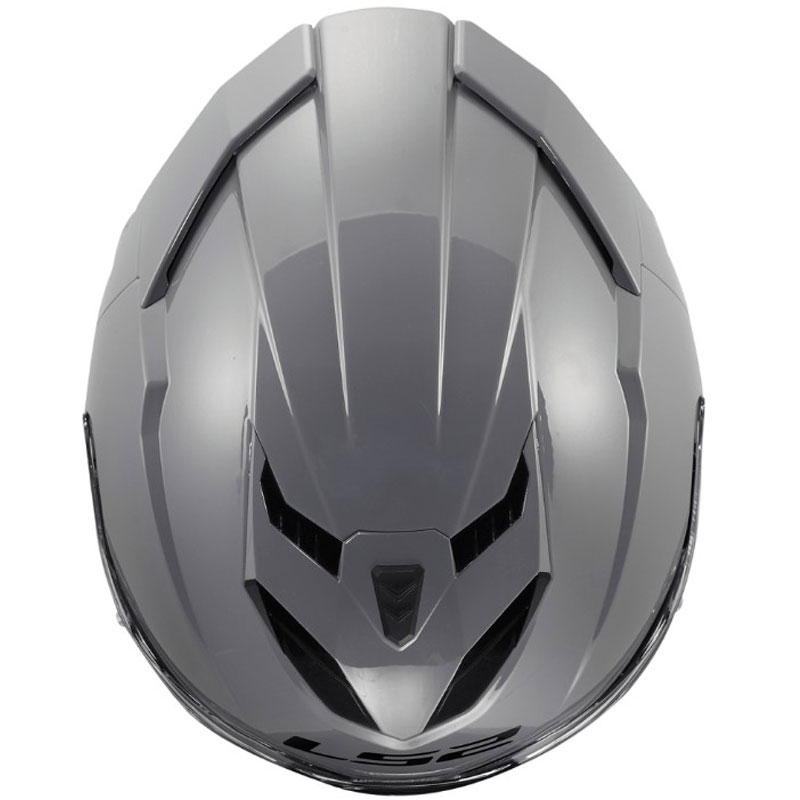 Casco integral de motocicleta LS2 FF818 Storm III Gris sólido brillante
