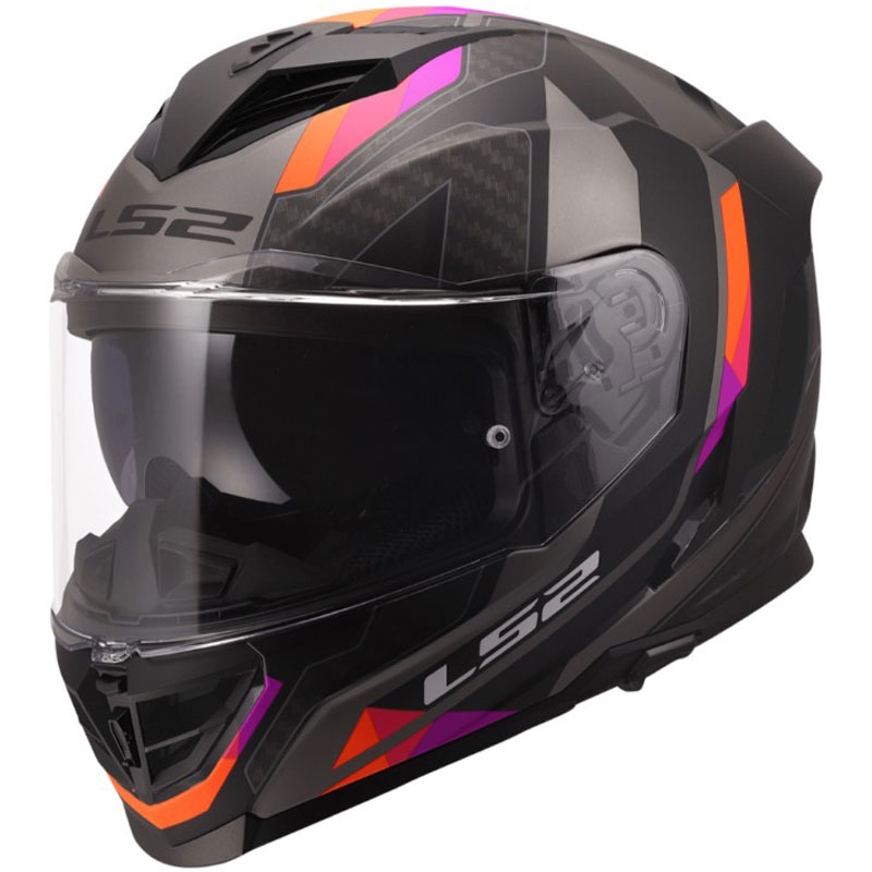 Casco integral de motocicleta LS2 FF818 Storm III Sports gris-morado mate