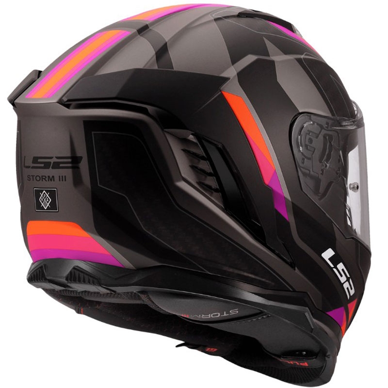 Casco integral de motocicleta LS2 FF818 Storm III Sports gris-morado mate
