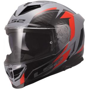 Casco integral de motocicleta LS2 FF818 Storm III Dynamo gris-rojo brillante