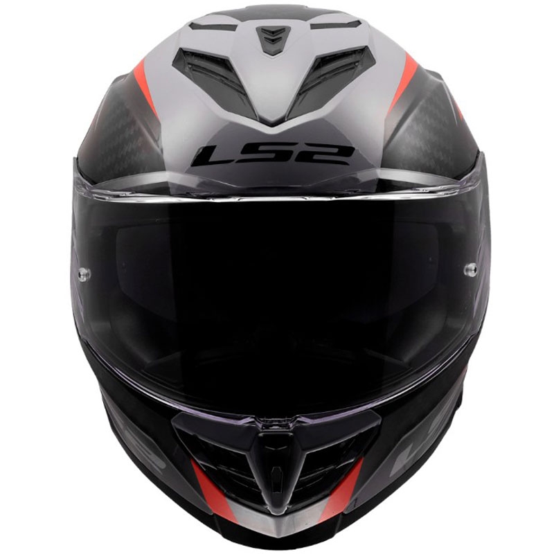 Casco integral de motocicleta LS2 FF818 Storm III Dynamo gris-rojo brillante