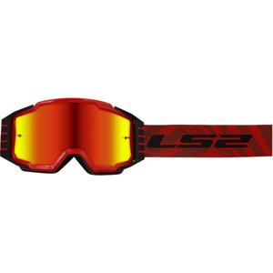 Gafas de motocross LS2 Charger PRO rojas con plexi de iridio