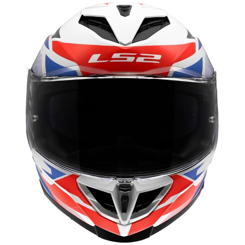 Casco integral de motocicleta LS2 FF818 Storm III Komai blanco-azul-rojo brillante