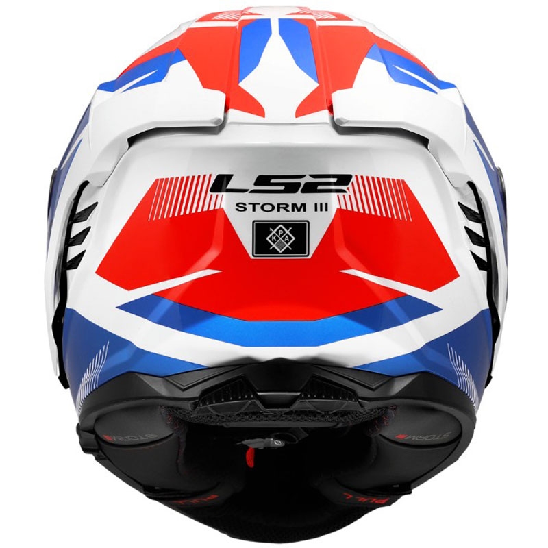 Casco integral de motocicleta LS2 FF818 Storm III Komai blanco-azul-rojo brillante