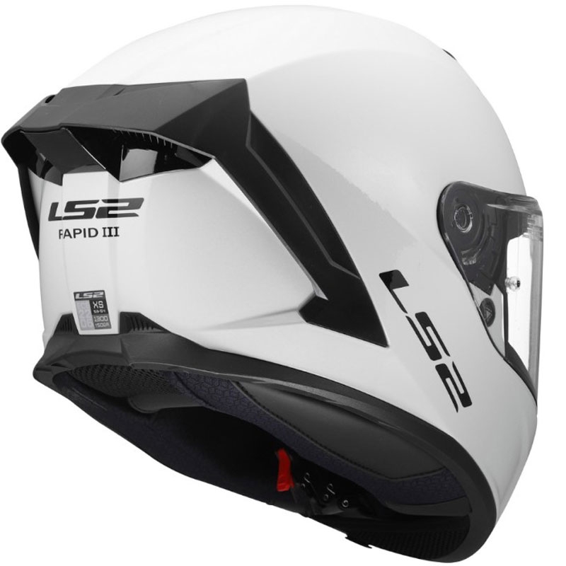 Casco integral de motocicleta LS2 FF820 Rapid III Solid blanco brillante