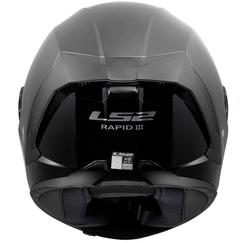 Casco integral de motocicleta LS2 FF820 Rapid III Solid negro brillante