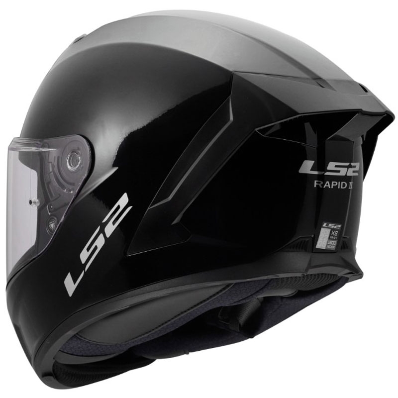 Casco integral de motocicleta LS2 FF820 Rapid III Solid negro brillante
