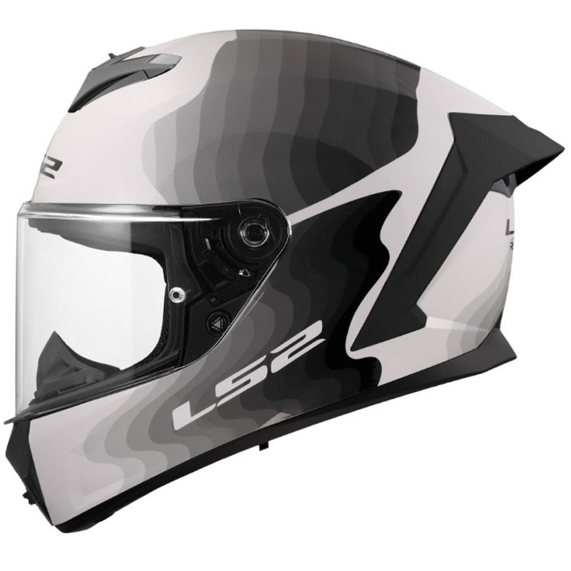 Casco integral de motocicleta LS2 FF820 Rapid III Flow blanco-gris brillante