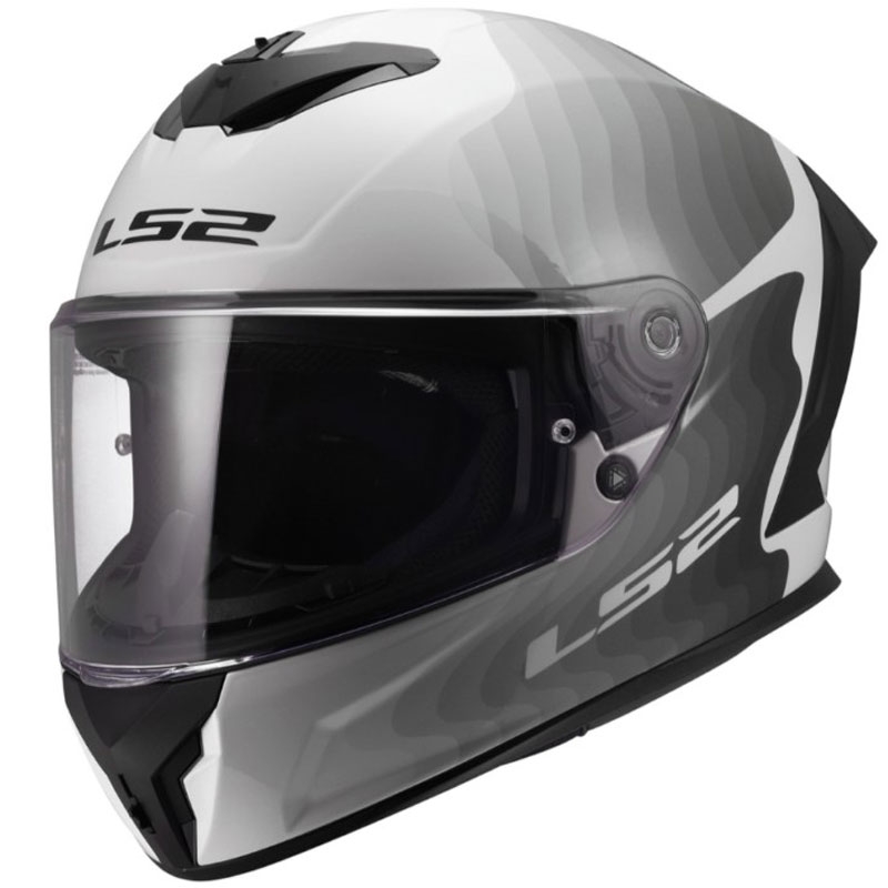 Casco integral de motocicleta LS2 FF820 Rapid III Flow blanco-gris brillante