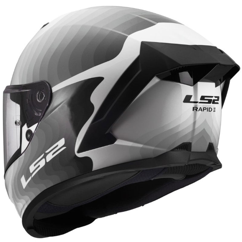 Casco integral de motocicleta LS2 FF820 Rapid III Flow blanco-gris brillante