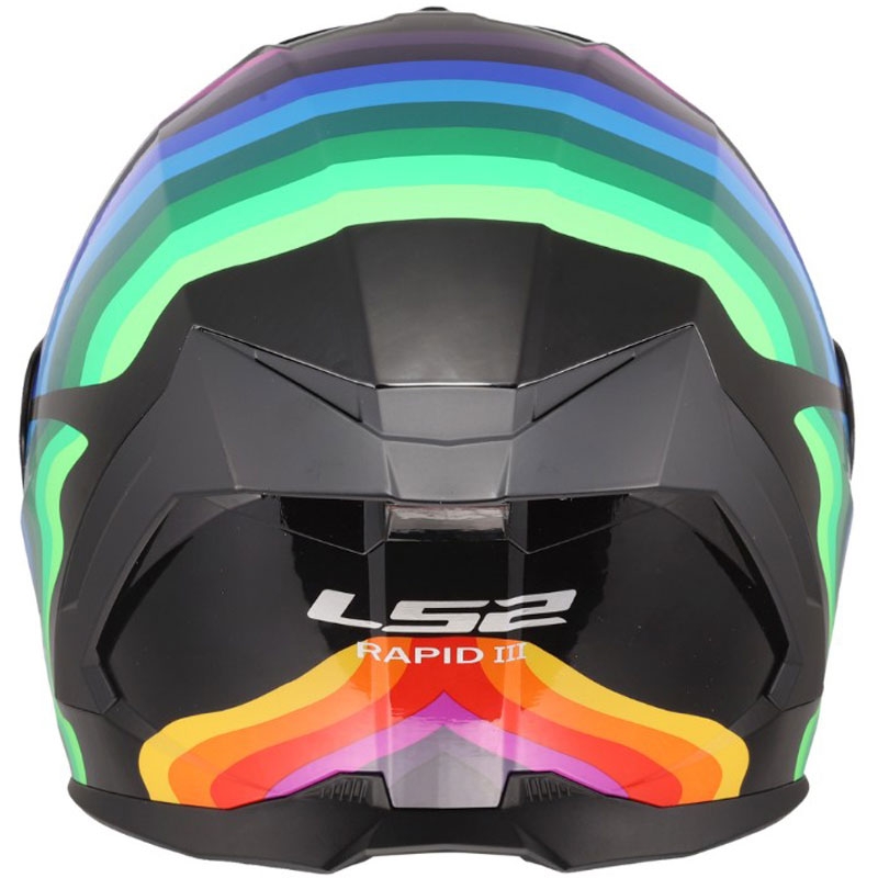 Casco integral de motocicleta LS2 FF820 Rapid III Flow negro brillante-multicolor