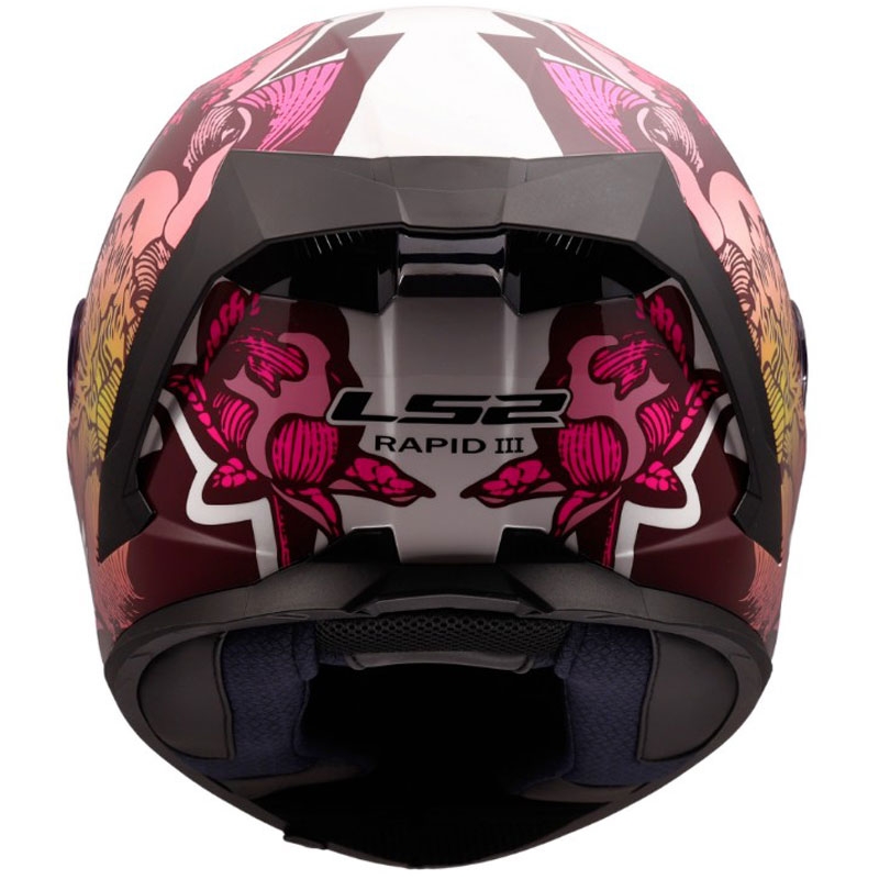 Casco integral de motocicleta LS2 FF820 Rapid III Poppies II blanco brillante-rosa