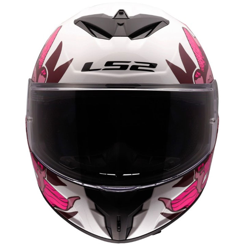 Casco integral de motocicleta LS2 FF820 Rapid III Poppies II blanco brillante-rosa