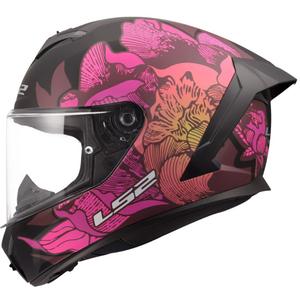 Casco integral de motocicleta LS2 FF820 Rapid III Poppies II negro mate-rosa