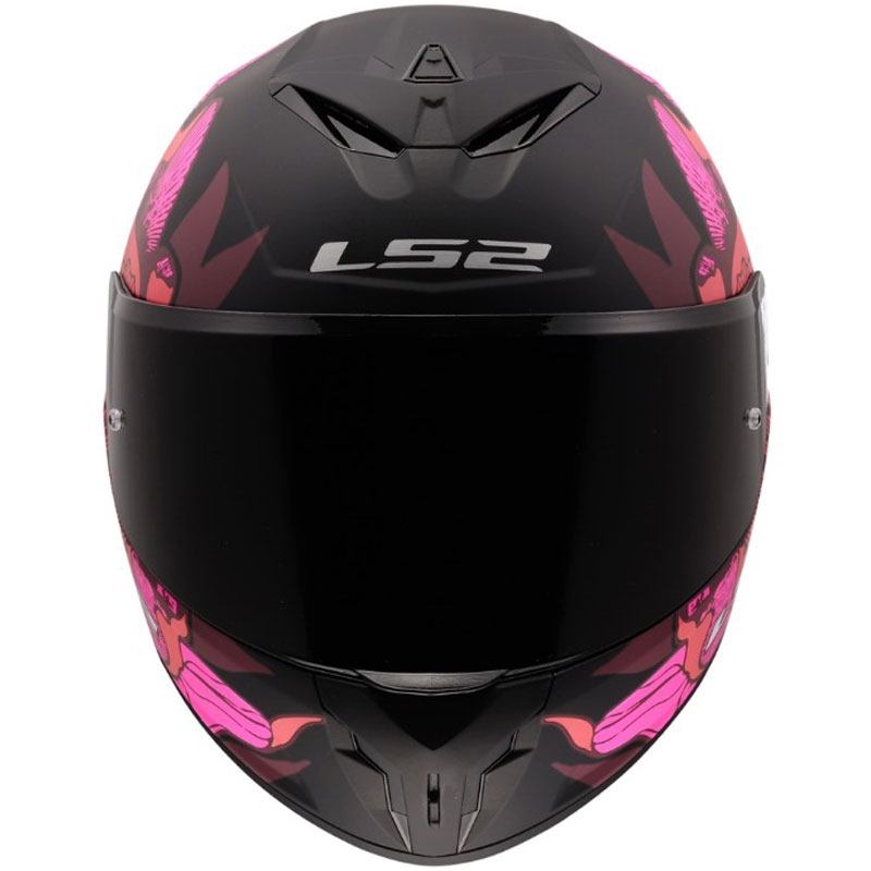 Casco integral de motocicleta LS2 FF820 Rapid III Poppies II negro mate-rosa