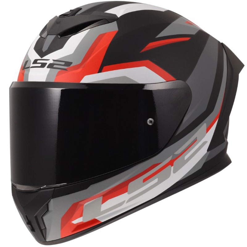 Casco integral de motocicleta LS2 FF820 Rapid III Hyper negro mate-rojo