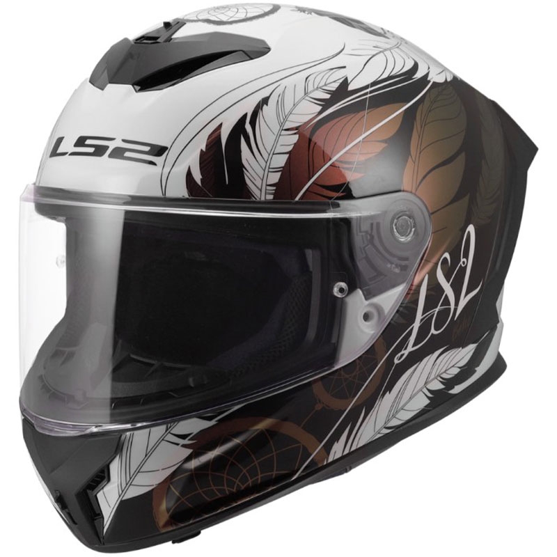 Casco integral de moto LS2 FF820 Rapid III Boho blanco-negro-rosa brillante