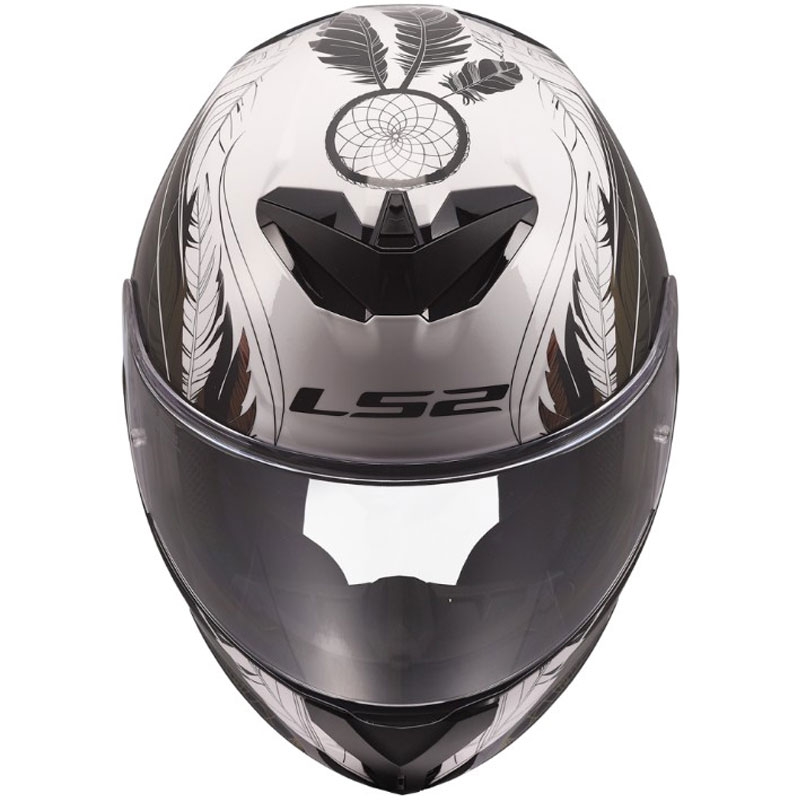 Casco integral de moto LS2 FF820 Rapid III Boho blanco-negro-rosa brillante