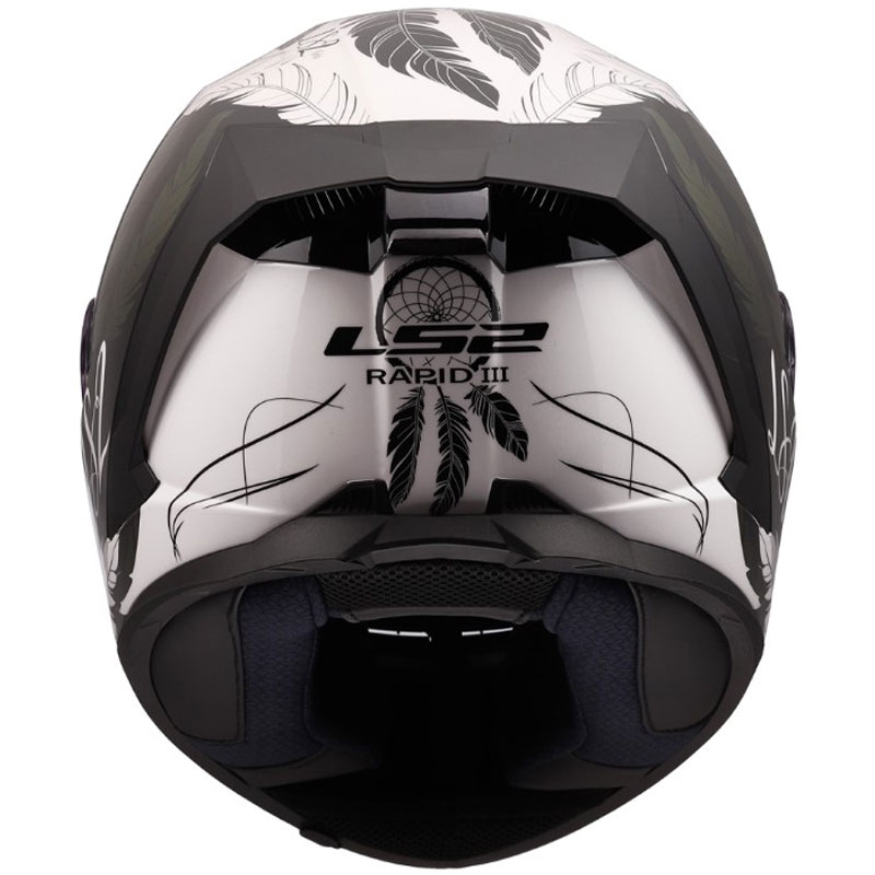 Casco integral de moto LS2 FF820 Rapid III Boho blanco-negro-rosa brillante