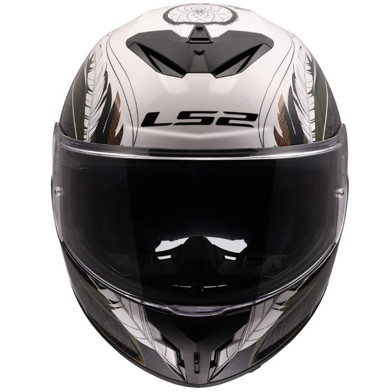 Casco integral de moto LS2 FF820 Rapid III Boho blanco-negro-rosa brillante