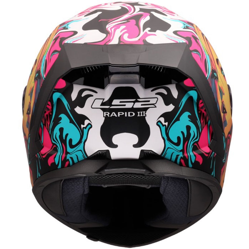 Casco integral de motocicleta LS2 FF820 Rapid III Cyberg en morado-azul-verde mate