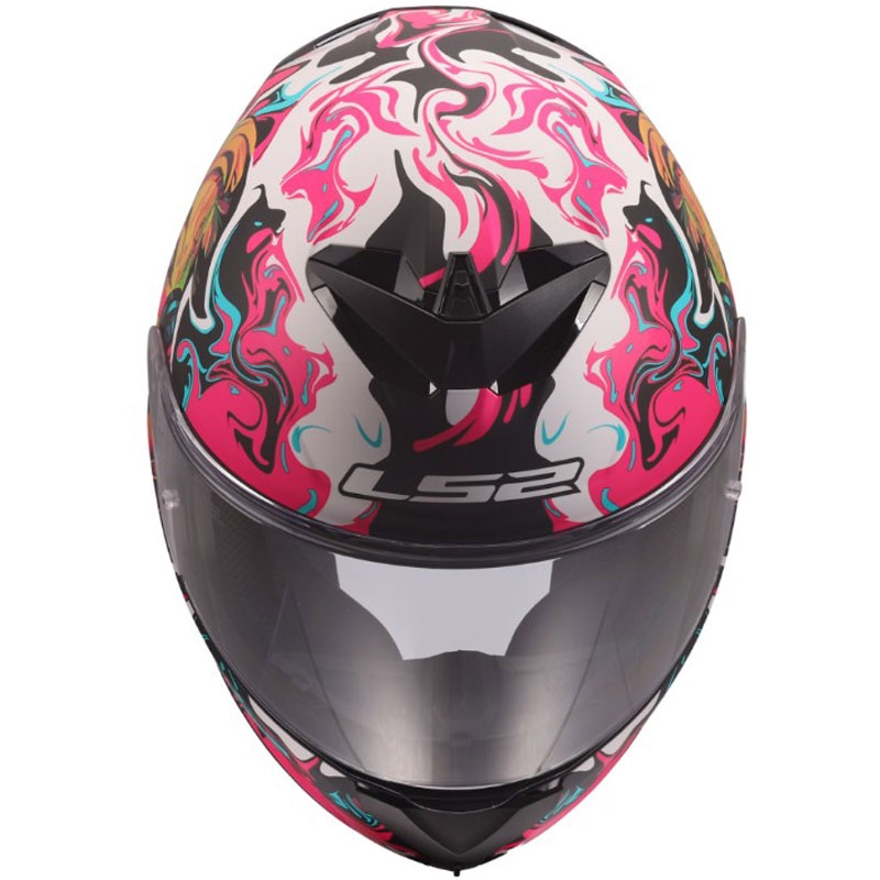 Casco integral de motocicleta LS2 FF820 Rapid III Cyberg en morado-azul-verde mate